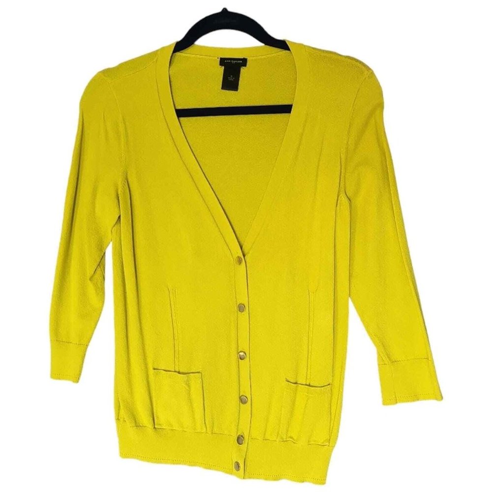 Ann Taylor Lime Green Cardigan Size Medium